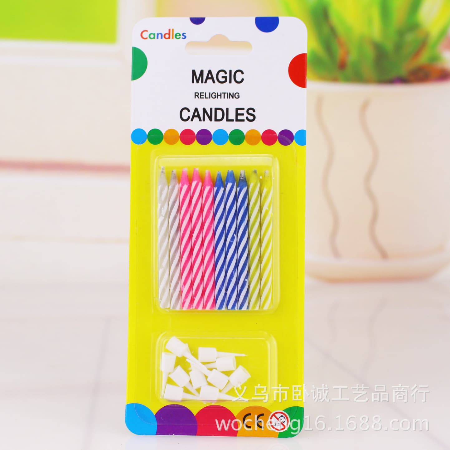 Factory Wholesale Novelty Birthday Magic Candle Threaded Portable Unblowable Prank Paraffin Cake Candle