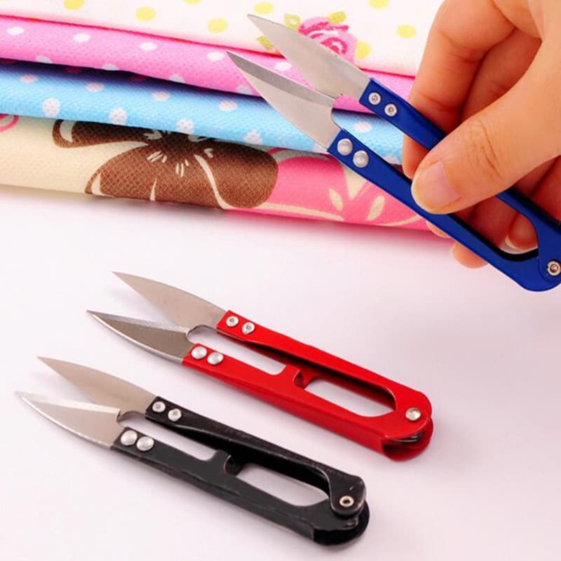 Stainless Steel Cross Stitch Scissors Small Scissors Thread Snips Fishing Line Cutter U-Shaped Fishing Line Scissors Wholesale