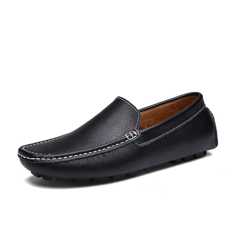 Drop Shipping Four Seasons Men's Casual Loafers Genuine Leather Slip-on Dress Shoes Wholesale British Fashion Trendy Single Shoes