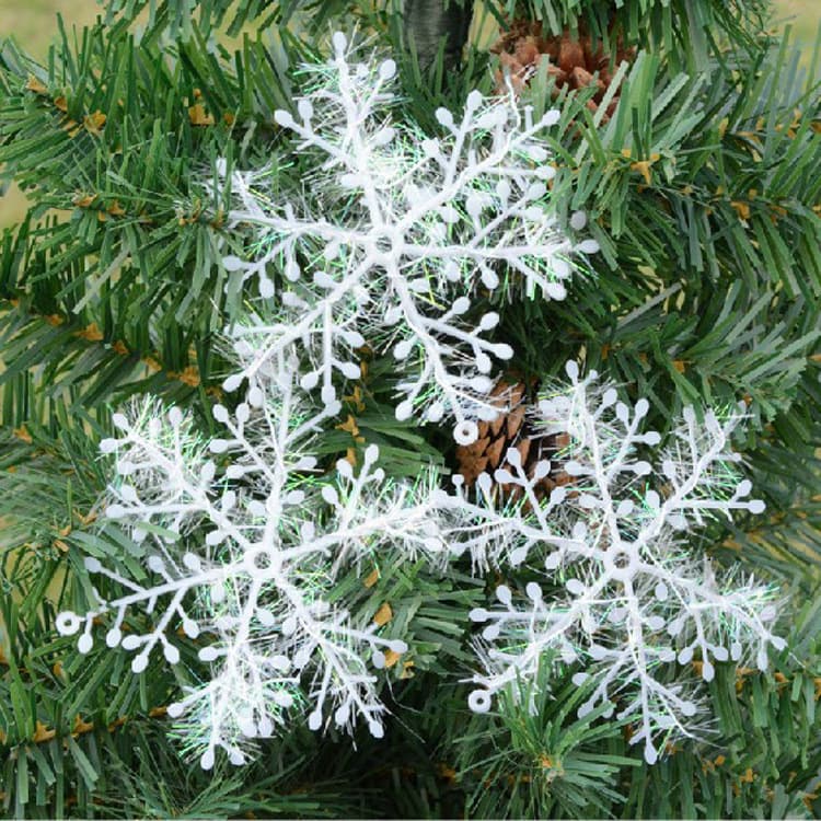 Christmas Tree Decoration Snowflake Hanging Ornaments Christmas New Year Snow Scene Setup Drawn PVC Snowflake Pieces Wholesale