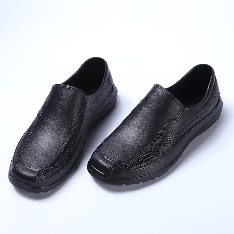 Eva Food Grade Safety Shoes Oil Resistant Acid Alkali Resistant Black White Short Tube Rain Boots Low Cut Waterproof
