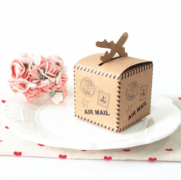 Wedding Favor Box Kraft Paper Airplane Creative Wedding Gift Box Return Gift Box Chocolate Candy Packaging Box