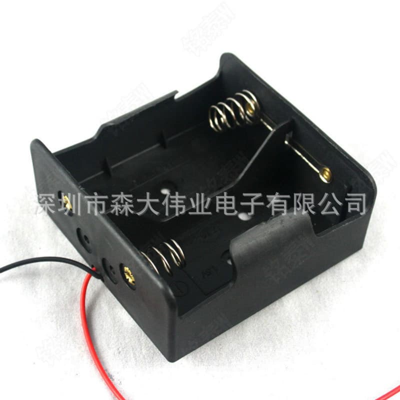D Size 2-Cell Battery Holder with Wire, 2 x D Batteries, Large Battery Case, 3V