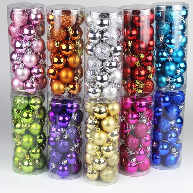 4/6/8cm Christmas Balls Decorations For Hotels Malls Ceiling Hanging Plastic Electroplated Balls