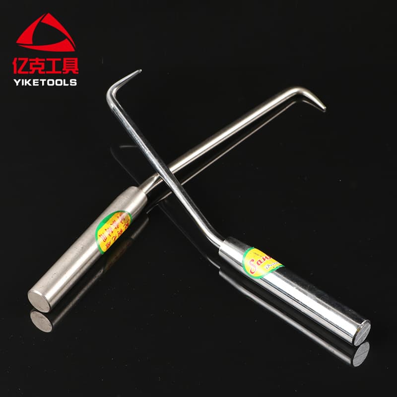 Yike Hardware Steel Rebar Hook and Tie Wire Binding Hook, construction-grade chrome-plated solid steel rebar hook.