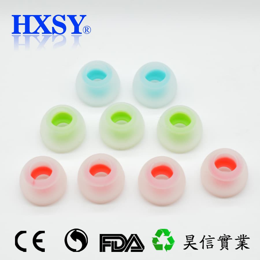 [Hot Sale Promotion] Bowl-Shaped Dual-Color Silicone Earplugs Transparent with Red, Transparent with Black, Transparent with White