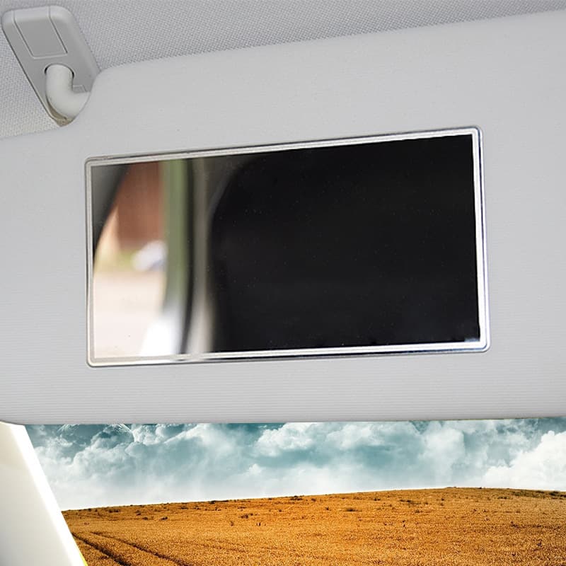 Car Sun Visor Stainless Steel Makeup Mirror High-Definition Polished Mirror No Graininess No Distortion Interior Rearview Mirror