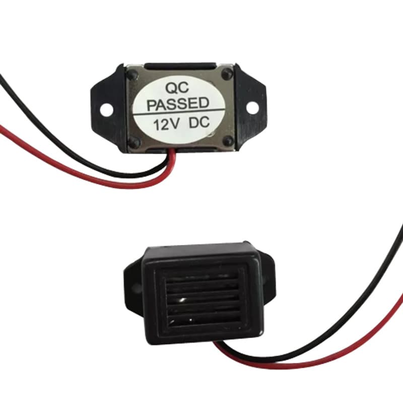 12V Mechanical Buzzer with Lead and Vibration, Black/White Shell, Factory Direct, Instant Sound on Power, Quality Guaranteed