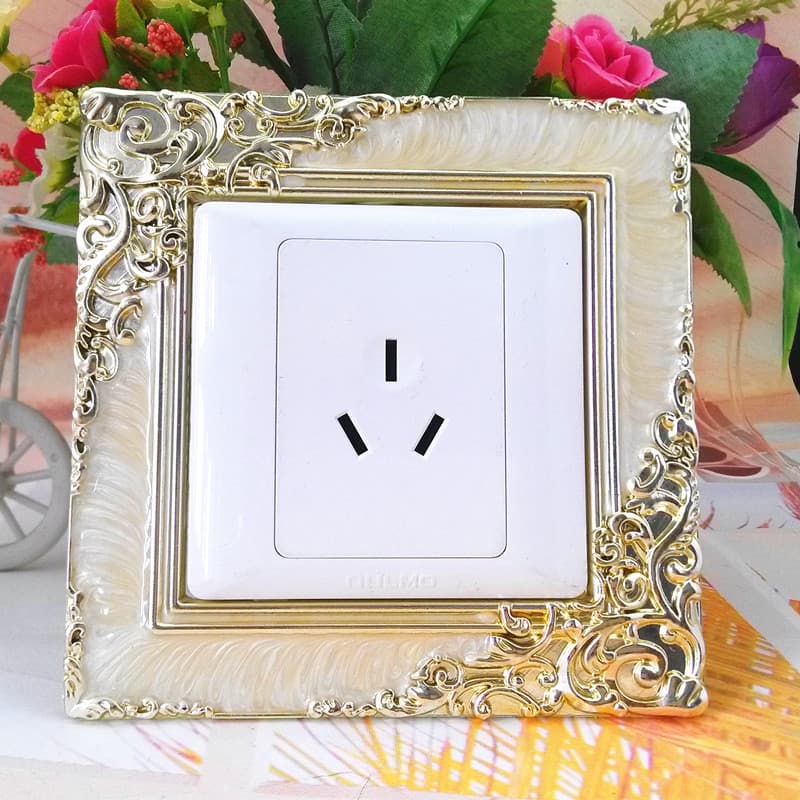 European Style Creative Gold-Edged Candy-Colored 86 Switch Sticker, Factory Direct Outlet Sticker for Bedroom and Living Room Protective Wall Sticker