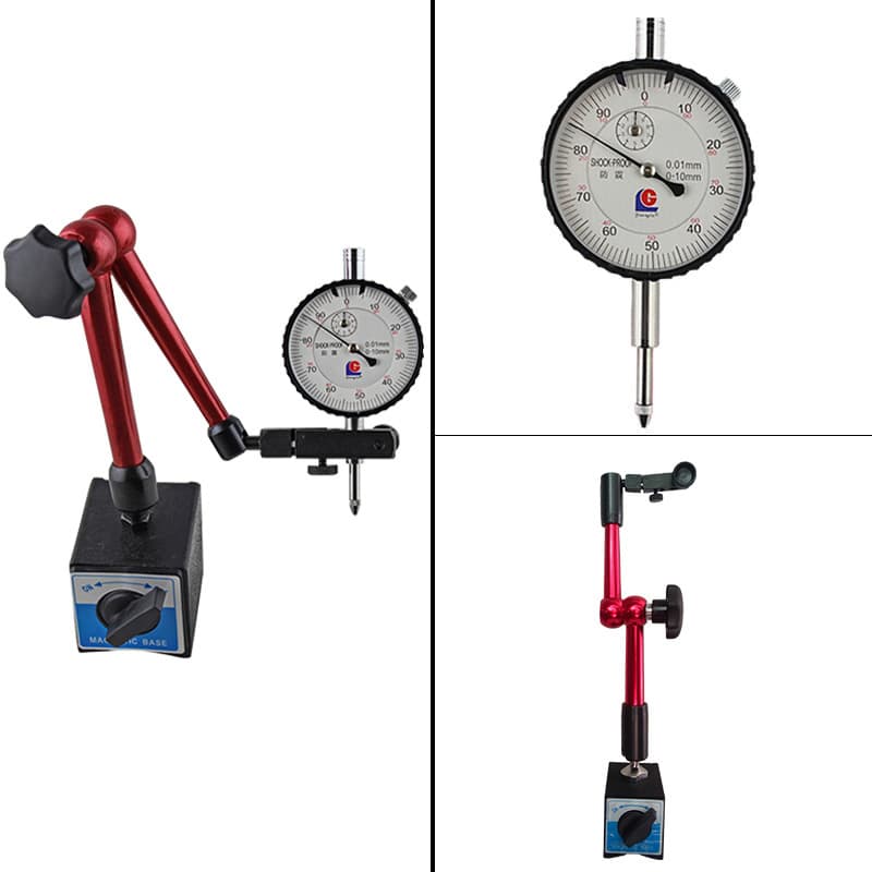 Wholesale dial indicator mounts and mechanical dial indicator sets 0-10 WCZ-6B magnetic mounts are in stock.