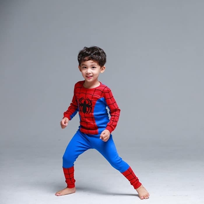 New Boys Cotton Spider-Man Underwear Set Children's Autumn Thermal Underwear Cotton Pajamas Homewear