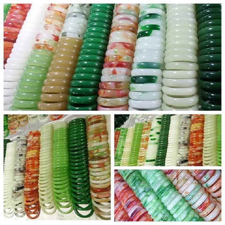 Street Stall Bracelet, Cheap Jade Bracelet, Glass Glazed Imitation Jade Agate Bracelet