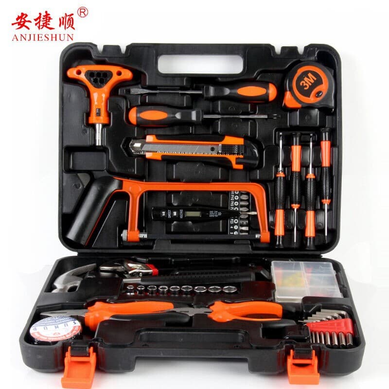 Home Toolbox Hardware Tool Set Repair Tool Combination Kit 82-Piece Deluxe Set