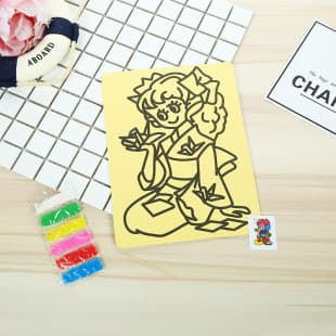 Factory Wholesale Children's DIY Hands-on Sand Painting Colored Sand New Cartoon Cute Kids Hand-painted Sand Painting Sand Craft