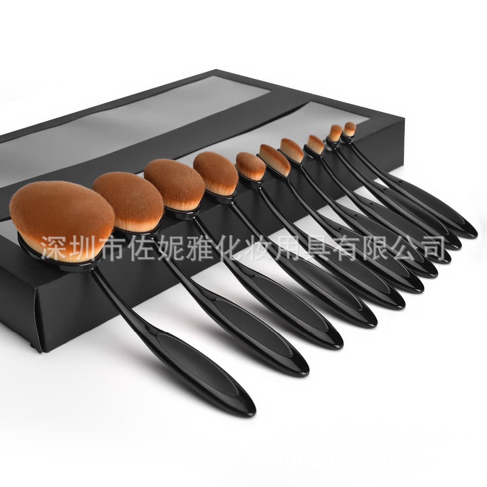 Factory source: Black makeup brush, toothbrush-type makeup brush, soft bristles, and foundation brush. Cross-border hot seller