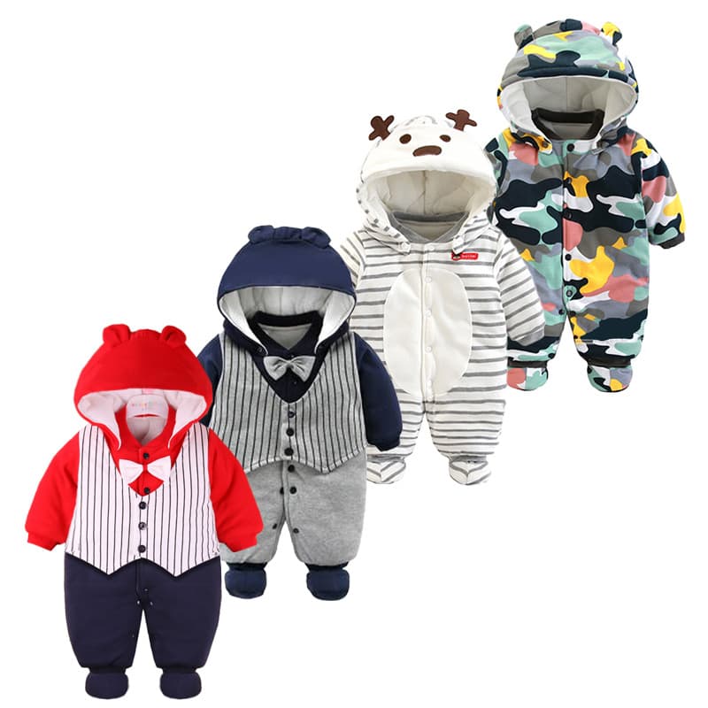 Baby Clothing Autumn and Winter Thickened Baby's Clothes Cotton-padded Clothes Infant's Jumpsuit Newborn Jumpsuit Going Out Climbing Clothes