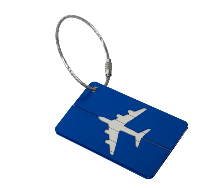 Cross-border Metal Luggage Tag, Airplane-Shaped Boarding Pass, Business Gift, Metal Keychain Dog Tag for Checked Baggage