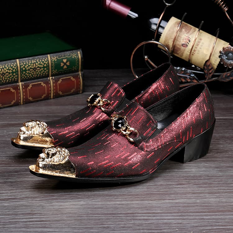European and American style increased pointed iron toe men's shoes genuine leather British personality trendy men's leather shoes Korean style nightclub hairstylist leather shoes