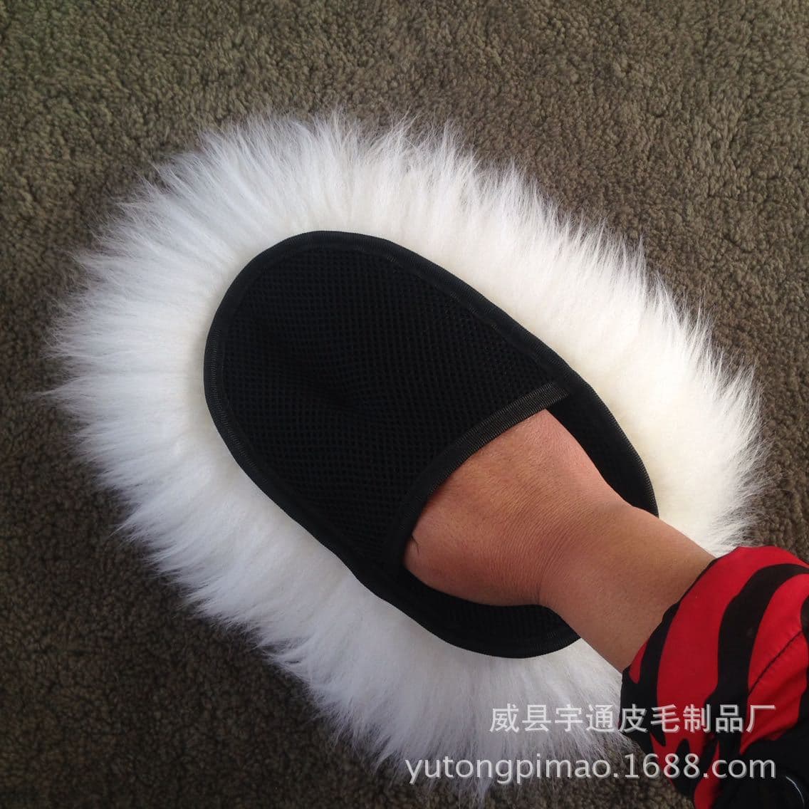 Factory Wholesale Japanese Bear Paw Real Wool Car Wash Mitt Australian Sheepskin One-Piece Car Cleaning Dust Removal Tool