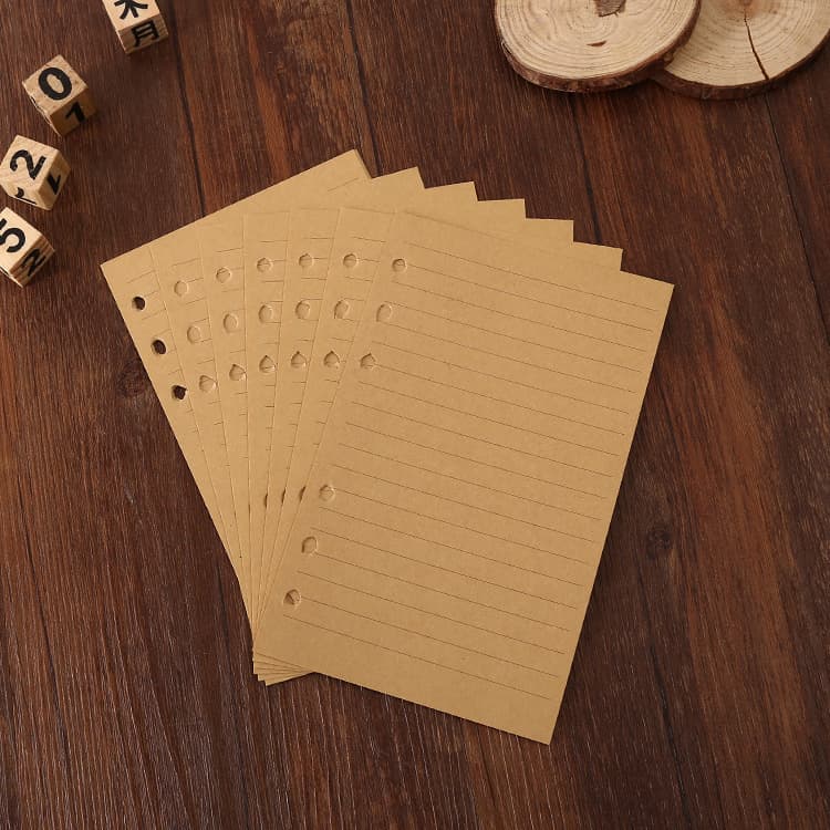 A5 Diary Notebook Custom Refills A6 Inserts Detachable Pages Replaceable Lined Kraft Paper Spiral Notebook