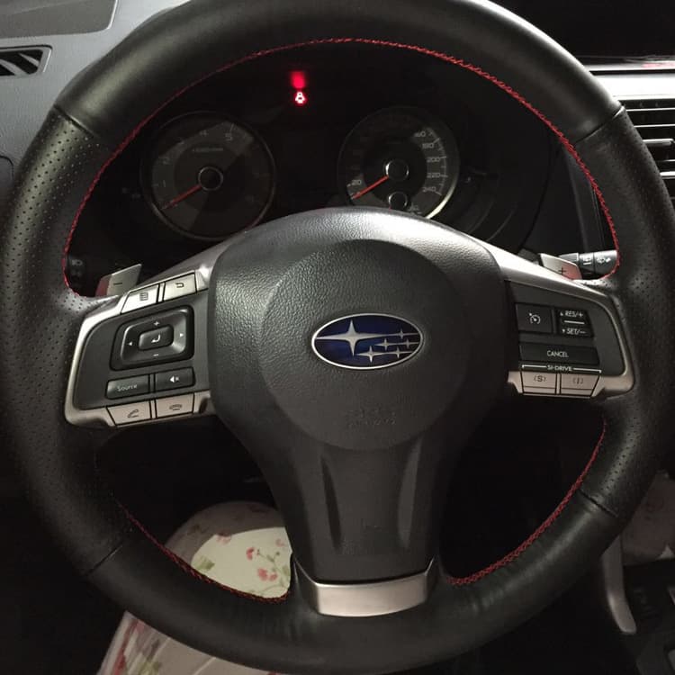 Hand-sewn leather steering wheel cover wholesale suitable for Subaru Outback Forester special car steering wheel cover manufacturer