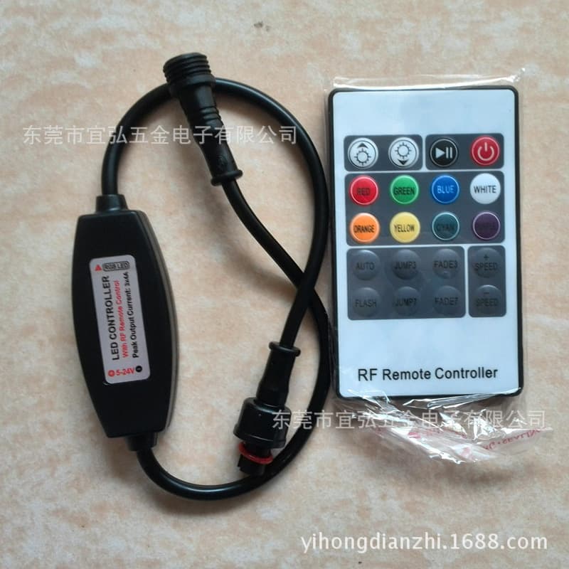 LED Light Wireless Remote Control Dimming Color Controller Waterproof Low Voltage Light Strip Controller RGB Controller Development