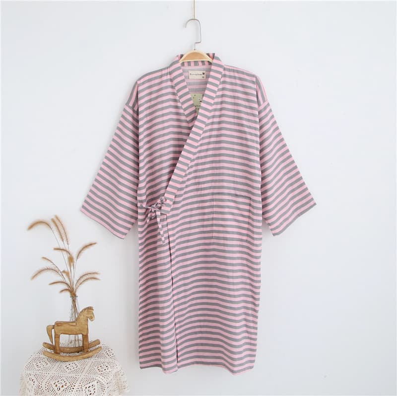 2023 New Men's and Women's Japanese Spring and Autumn Kimono Robes Cotton Double-layer Gauze Bath Clothes Steaming Clothes Pajamas Wholesale