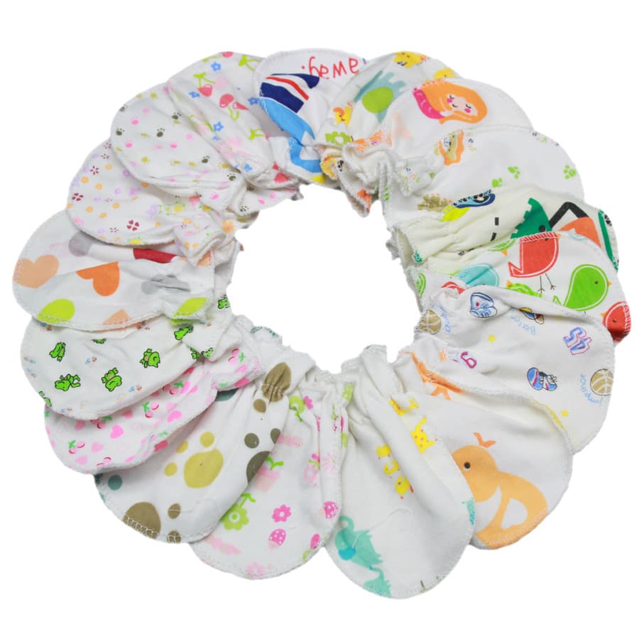 Individually packaged cross-border new baby supplies cartoon baby gloves newborn anti-scratch cotton protective gloves