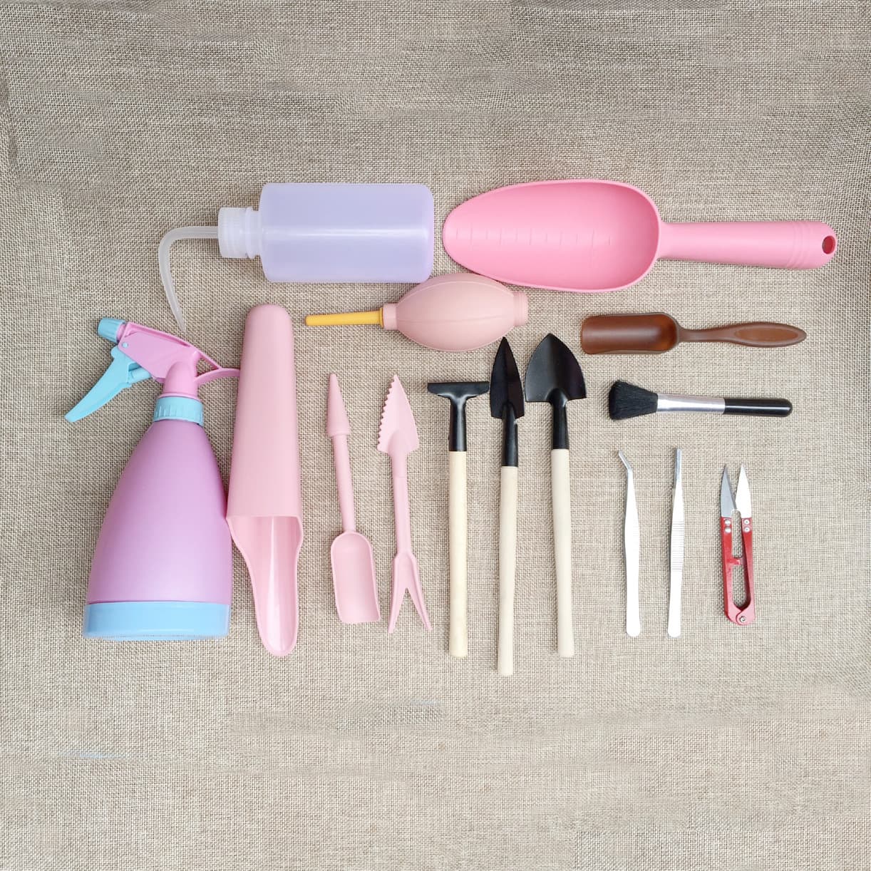 Mini Gardening Tools Set for Planting Flowers Succulents Bonsai Watering Can Iron And Plastic Hand Trowel Planting Shovel