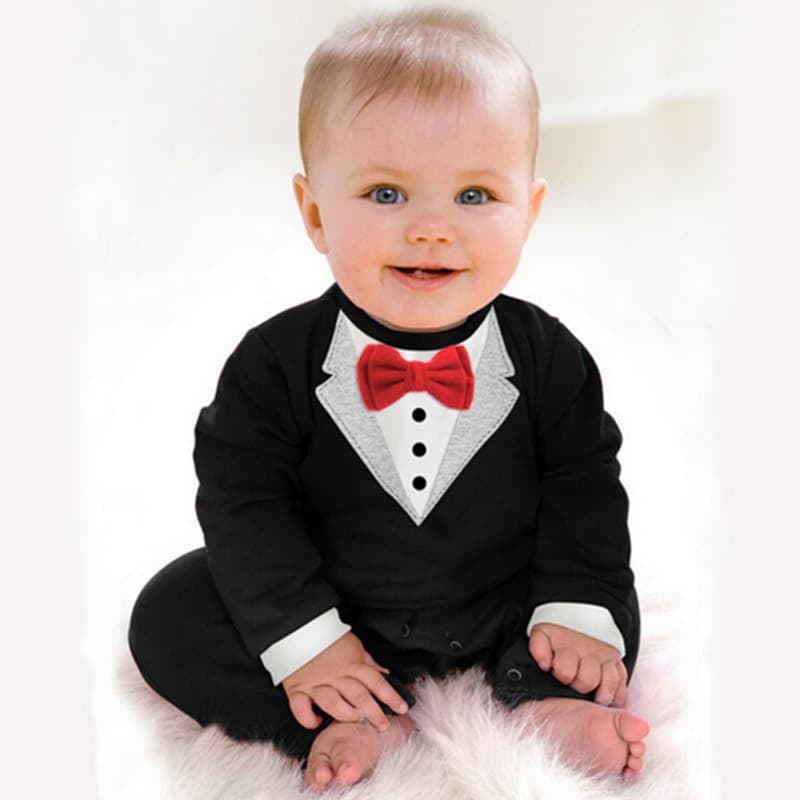 New Baby Romper Amazon Bestseller Newborn Onesie Butterfly Bow Tie Gentleman Crawling Suit Drop Shipping