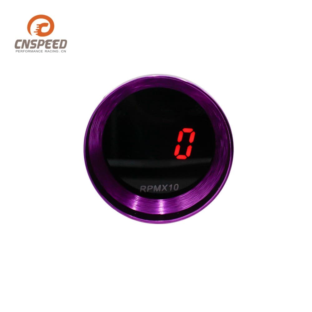 Factory direct supply 12V universal car modification instrument tachometer, 37mm with LED tachometer, black shell