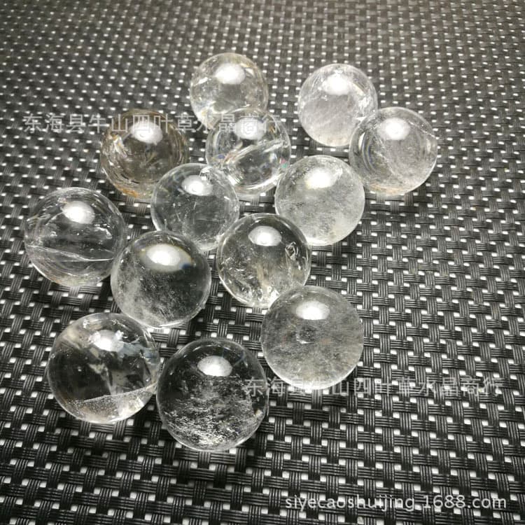 Natural White Crystal Ball, Small White Crystal Sphere, Home Decor Ornament, Diameter 12-50mm, Single Price Cross-border Wholesale