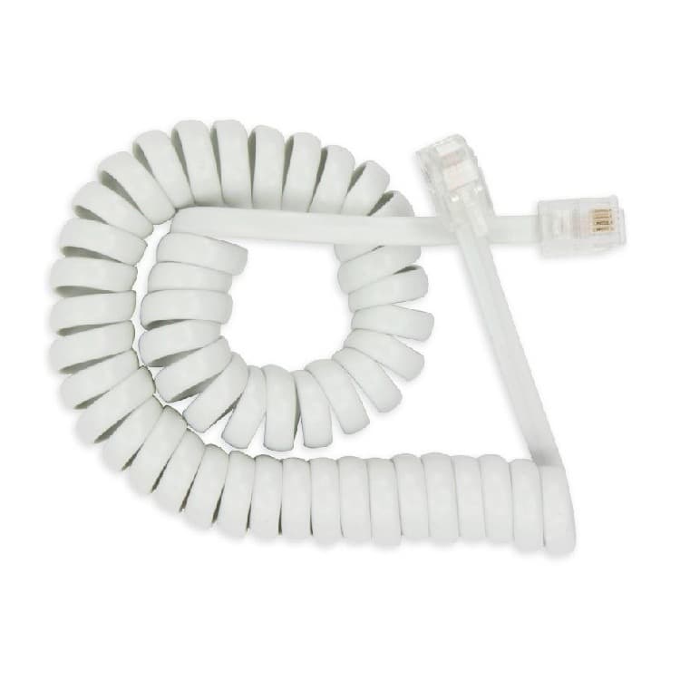 Telephone handset cord, landline spring cord, coiled telephone cord, telephone curve, telephone spiral cord