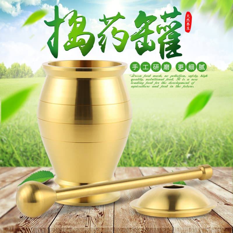 Solid Copper Mortar and Pestle Set, Garlic Crusher, Grinding Bowl, Herb Grinder