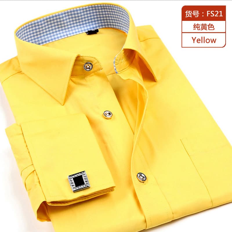 Spring/Summer Foreign Trade eBay AliExpress Loose Business Men's French Cufflink Shirt, Men's White Shirt, Evening Men's Wear