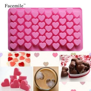 55-Cavity Heart Silicone Cake Baking Mold, DIY Heart-Shaped Chocolate Candy Decoration Cookie Dessert