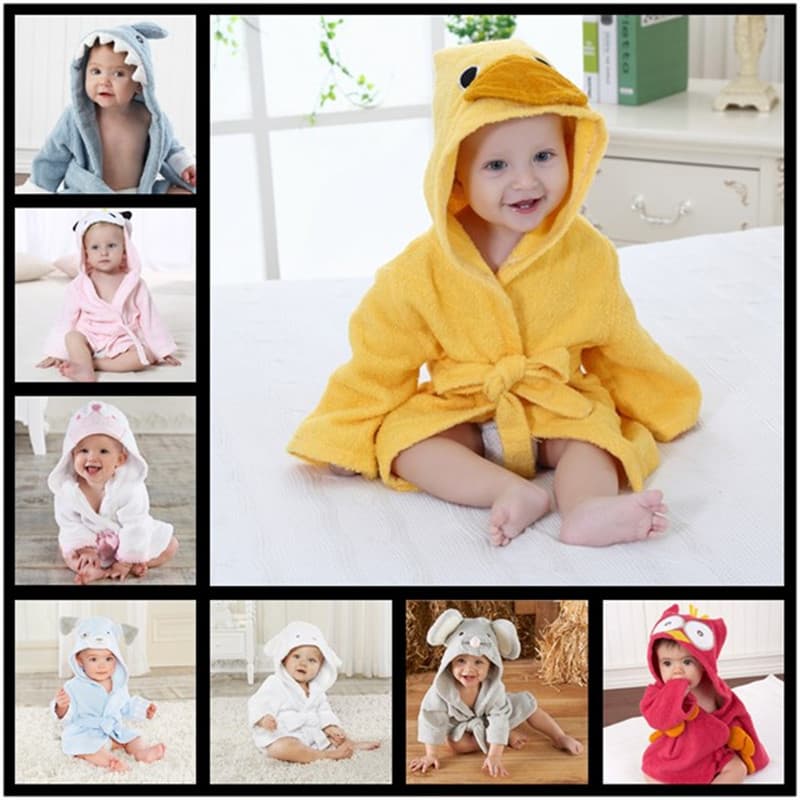 Size 3 Shark Bath Towel, European and American Style Cartoon Baby Bathrobe, Baby with Hood, Export Bath Towel, European Size Children's Bathrobe