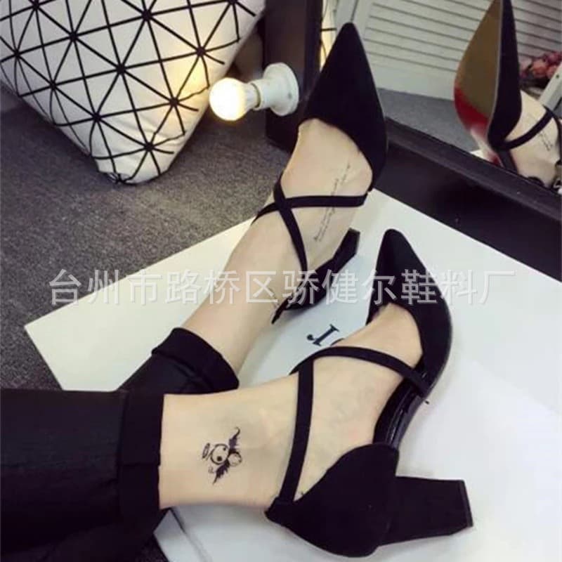 Shoelace binding factory wholesale cross shoelace high heel shoes with lazy anti-fall heel shoelace installation-free shoelace for women