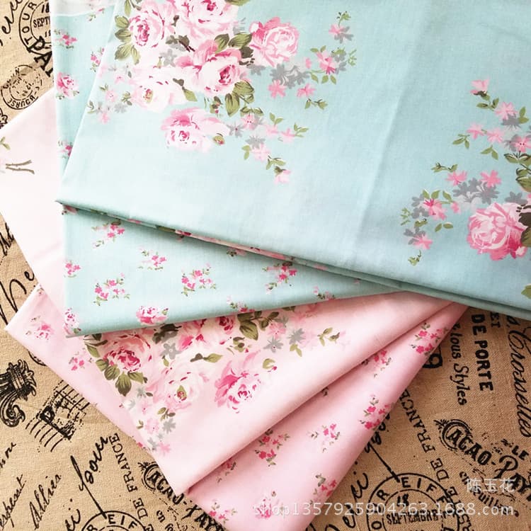 Rustic Style Printed Floral Fabric Small Floral Twill Lining Pure Cotton Fabric Handmade DIY Floral Fabric