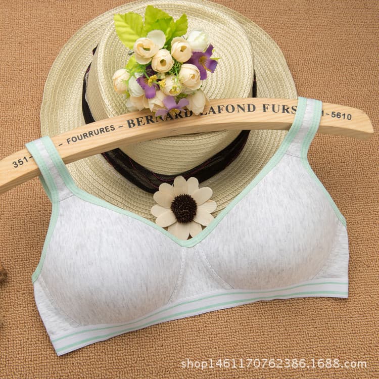 Developmental Period Cotton Underwear for Primary and Secondary School Students, Wire-Free Pure Cotton Bra for Teen Girls Sports Bra 8860 Factory Wholesale