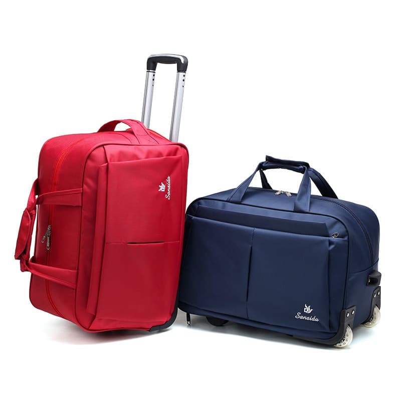 Factory wholesale New Korean style trolley bag lightweight folding travel bag large capacity Oxford cloth single wheel pull bag can be set