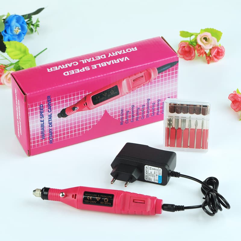 Mini Electric Nail Drill Machine Pen Type Polishing Tool for Nail Care Red Pink Black White Green Blue Colors Available