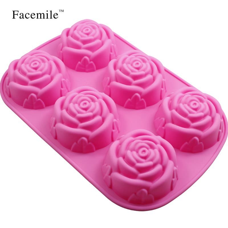 6-Cavity Rose Silicone Cake Mold, 12-Cavity Flower-Shaped Mooncake Pudding Jelly Mold, DIY Handmade Soap Aromatherapy Mold