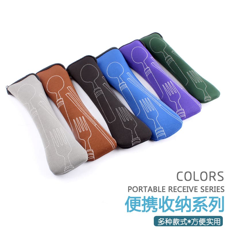 24-inch Long Pillow Gift Set Cutlery Fork Spoon Storage Bag Three-Piece Set Stainless Steel Cutlery Storage Bag