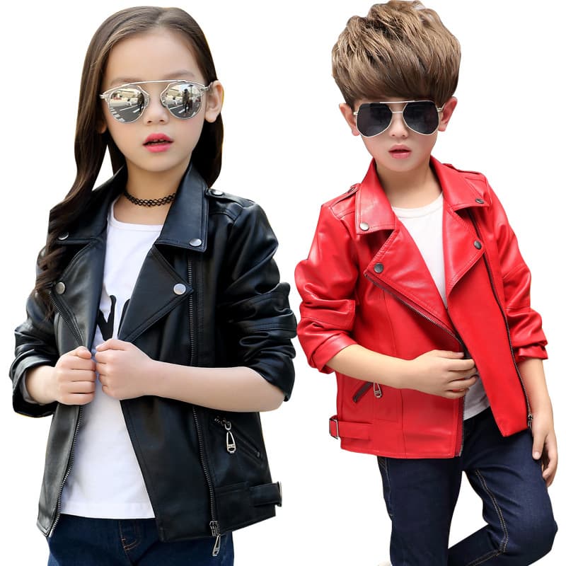 Children's clothing spring and autumn jacket 2022 new style Korean style children's leather jacket for girls and boys aged 2-15 years old on behalf of