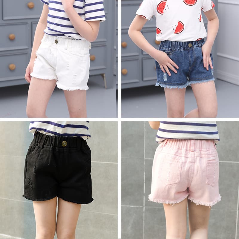 Girls' Summer Shorts, Fashionable Korean Style New Children's Pants, Hot Pants for Toddler & Youth, Denim Shorts