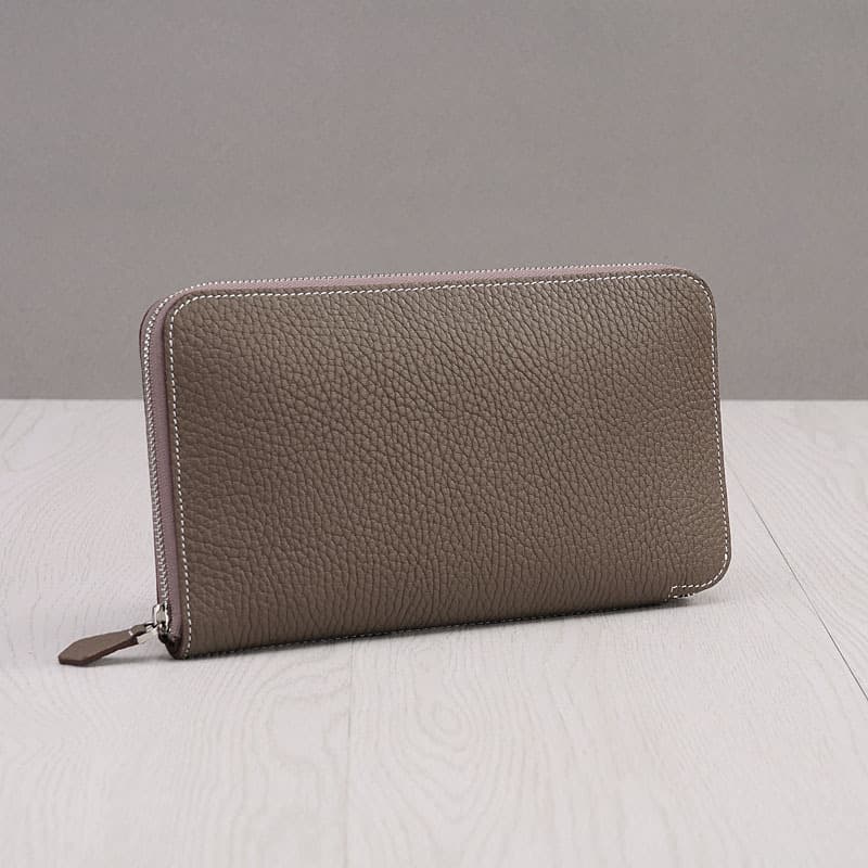 New Zipper Handbag Genuine Leather Women's Long Wallet Thin European and American Cowhide Women's Purse Clutch