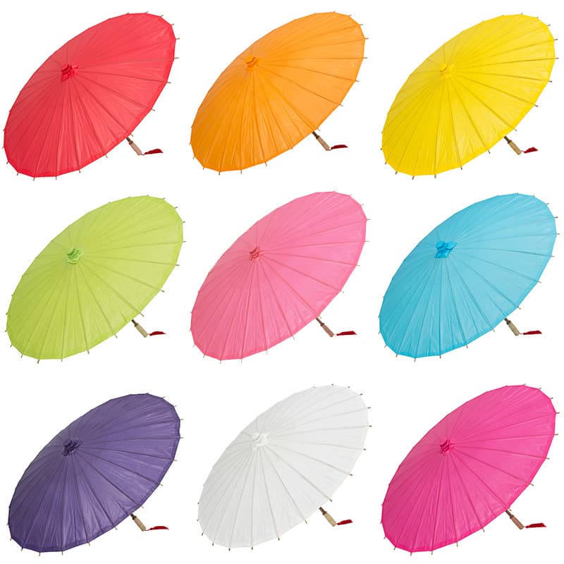 Blank paper umbrella, children's solid color oil paper umbrella, DIY hand-painted umbrella, painting umbrella, wholesale craft materials and art supplies.