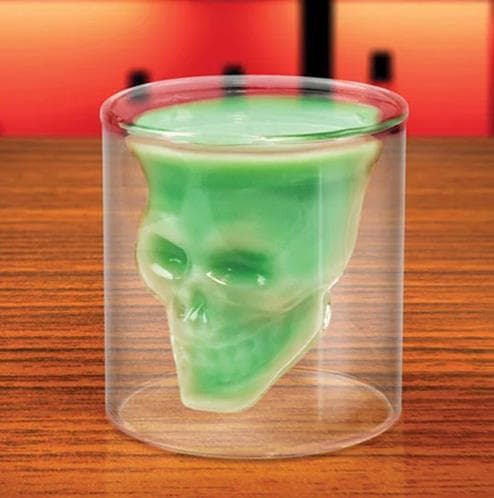 Skull wine glass water glass crystal skull mug beer mug personalized bar creative double-layer transparent glass wholesale