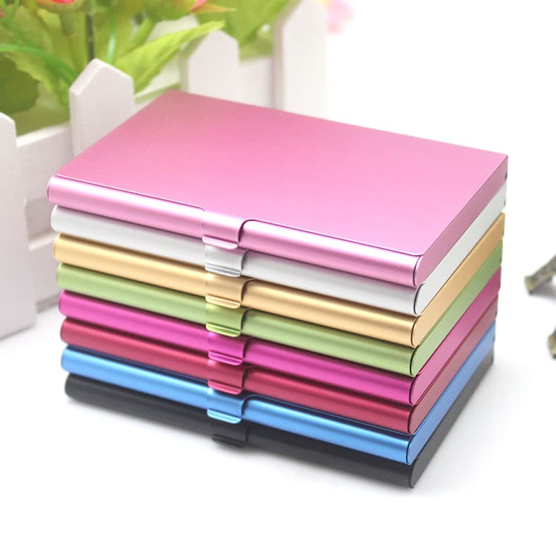 Portable Business Aluminum Alloy Name Card Holder Colorful Metal Small Credit Card Case Personal Carry-on ID Clip